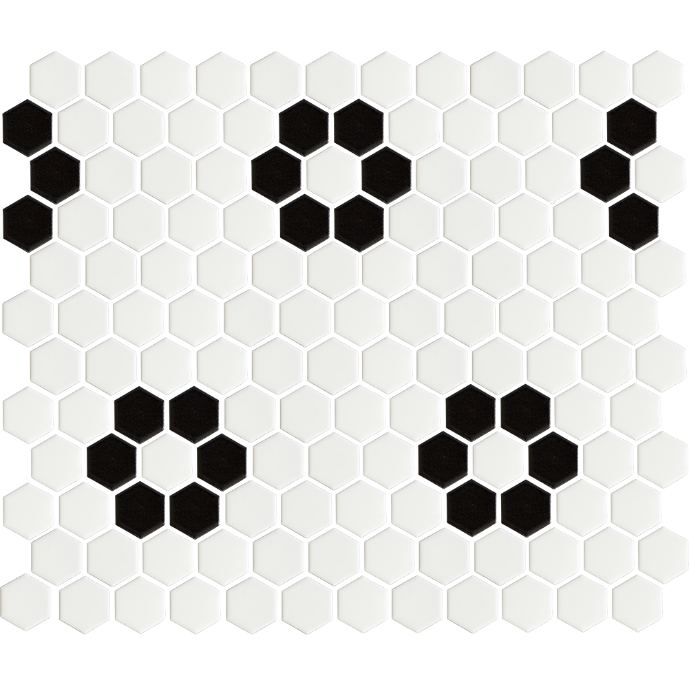 Mini Hexagonal Flower Black